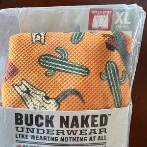 Buck Naked brand boxer briefs with cactus decor XL